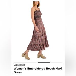Lucky Brand Embroidered Beach Maxi Dress